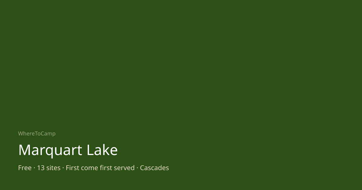 Marquart Lake — WhereToCamp